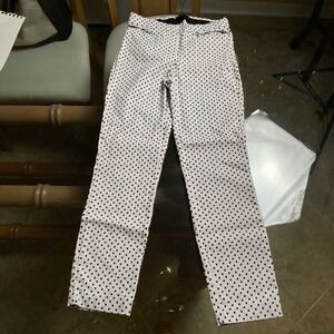 Adrienne Vittadini Polka Dot Pants Career‎ Casual Stretch Size 2
